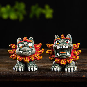 富威福狮闽南厦门泉州风狮爷冲绳平安镇宅家居书桌玄关装饰摆件