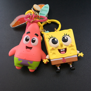 海绵宝宝挂件周边派大星钥匙链情侣钥匙挂饰女可爱钥匙扣生日礼物