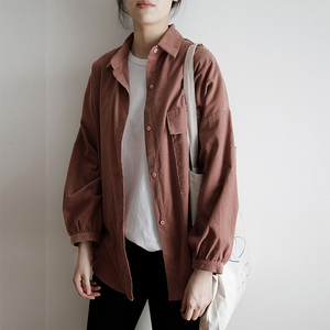 豆沙色女衬衫棉