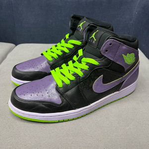 【44】air jordan 1 aj1 mid joker 小丑 黑紫 乔丹 136065-021