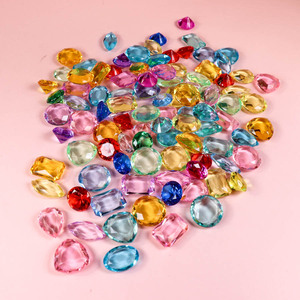 儿童宝石公主玩具钻石男孩七彩石塑料diy手工串珠益智宝藏箱礼物