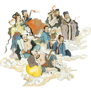 开光八仙图画像结缘道教神像挂画图八仙过海神仙画八仙画相纸塑封