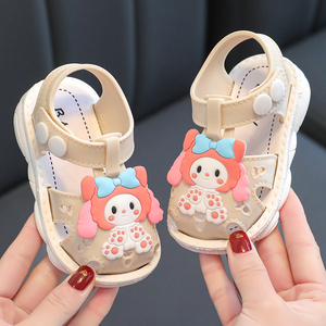 儿童凉鞋夏季婴幼儿防滑软底洞洞鞋男女童0-3岁宝宝防踢包头胶鞋