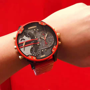 代购正品diesel迪赛手表男表个性dz7314红色大表盘石英腕表潮dz74