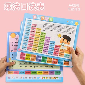小学生惩罚口诀表卡片塑料卡通可爱加减拼音字母表多功能儿童垫板
