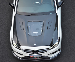 奔驰w205 c200 c300 c63 改装 透明 碳纤引擎盖 发动机盖 cmt