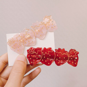 复古可爱草莓发夹小清新发卡边夹森系刘海夹发饰 软妹少女心头饰