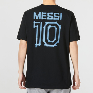 阿迪达斯短袖男装2021夏季新款梅西足球运动服圆领休闲t恤ha0931