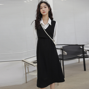 2022年新款春装洋气收腰假两件上衣服女式衬衣春秋季曲菲娅旗舰店