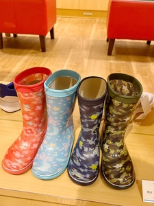 日本制 正品购月星moonstar成人男女童复古雨鞋天然橡胶 防滑中筒
