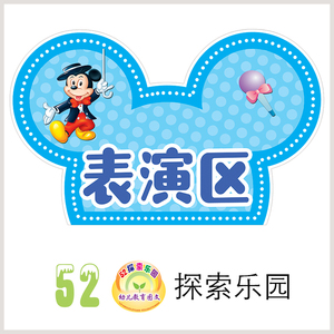 米奇头像蓝幼儿园区域牌区角牌活动区规则区域约定进区卡主题环创