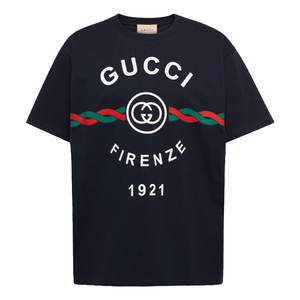【deluxe】gucci古奇 22ss 男士 logo图案棉质圆领短袖t恤 616036