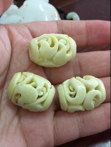 菜花玉 镂空天珠挂件 高微量元素 手工吊坠 男女