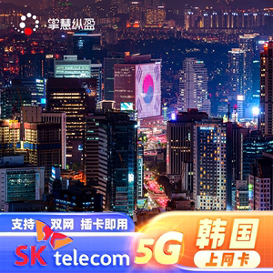 亿点直营 韩国4G/5G流量上网卡济州岛电话卡SKT手机首尔留学旅游