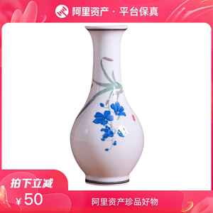 国营老厂花瓶 80年代洪江大球泥手绘陶瓷花瓶花插客厅书房装饰品