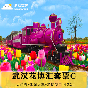 [武汉花博汇-大门票 观光火车 游玩项目14选2]即买即用摩天轮高空飞翔