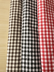 纯棉格子布料宝宝服装罩衣布桌布黑白红白小方格手工DIY布料