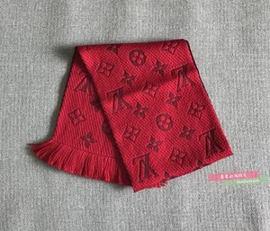 正品现货 LV路易威登 大红色羊毛真丝 双面围巾 唐嫣同款 M72432