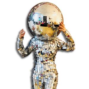 圆球头套头饰流行元素镜面人舞台服饰反光镜片玻璃球舞蹈队演出服