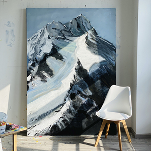 不一样艺术工作室原创作品手绘油画丙烯画装饰画现代简约雪山抽象