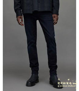英国代购直邮 ALL SAINTS 新款 显瘦 修身 纯色 牛仔裤 2.13 男裤