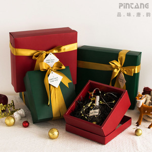 圣诞节礼盒包装高级感平安夜苹果围巾礼品盒送男生礼物空盒子大号