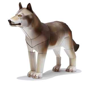 仿真动物玩偶狼大灰狼3d立体纸模型diy手工制作儿童益智折纸玩具