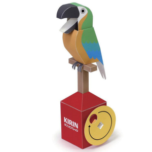 纸模型制作diy手工作业益智玩具 卡通动物会动的鹦鹉3d立体纸模型