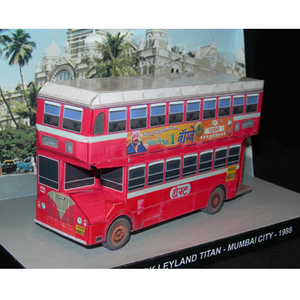 纸模制作册diy手工作业益智玩具双层巴士公交车汽车 3d立体纸模型