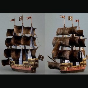 仿真海盗船古代帆船3d立体纸模型DIY手工制作儿童益智折纸玩具