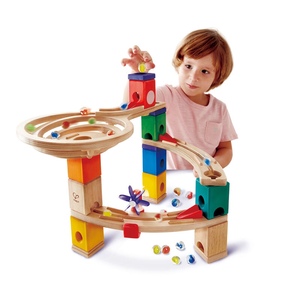 Hape夸得瑞拉旋风小子套3岁儿童益智力玩具滚珠积木木质轨道模型