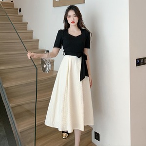 韩国chic夏季法式短袖赫本风连衣裙轻熟风女装气质高级感约会裙子