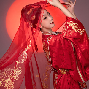 金凤玉露[花仙记]原创刺绣汉服婚服全套绣花红色嫁衣女款婚嫁现货