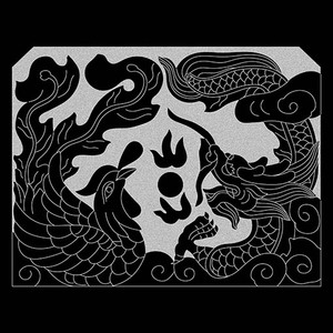 墓碑龙凤线雕图