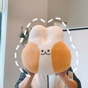 ins网红韩国呆萌大脸兔卡通靠垫柔软毛绒玩具陪睡抱枕女生礼物