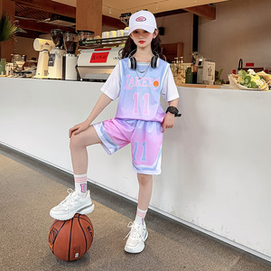 女童篮球服套装定制印名字编号儿童足球服女生球衣比赛队服训练服