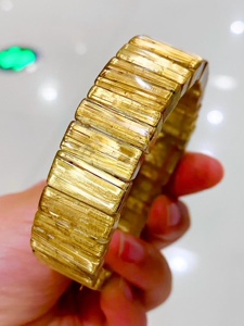 宽13-18mm天然精品钛晶手排手牌金红石金刚光泽板钛耀眼猫眼效应