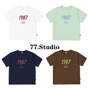 77韩国直邮87mm mmlg 24夏男女同款经典数字1987印花短袖T恤