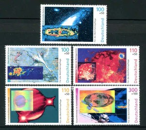 德国邮票1999年天文镭射星云星座彗星5全新