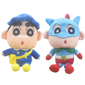 新版野原新之助动感超人公仔毛绒玩偶卡通蜡笔小新学生服装布娃娃