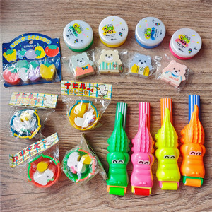 80年代90年代怀旧台湾新代造型橡皮动物小熊小青蛙鳄鱼蔬菜橡皮擦