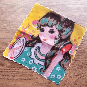 特特特特70年代80年代怀旧经典收藏手帕美女人物怀旧花边老手