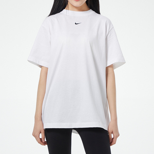 nike耐克t恤短袖女夏季官方旗舰女士休闲小勾半袖白色运动体恤女