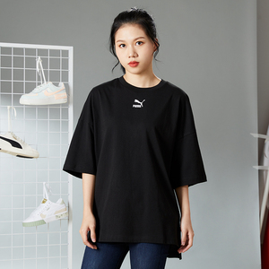 puma彪马短袖女官方旗舰2022新款运动纯棉上衣休闲圆领半袖t恤女