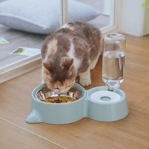 宠物猫双碗自动饮水碗加菲布偶英短金渐层蓝猫伯曼食盆狗防湿饭碗