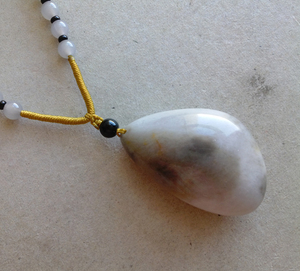 玛瑙石坠子天然缠丝花石头挂坠金丝玉吊坠彩玉项链挂件水滴形吊坠