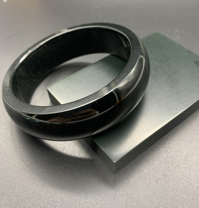 6和田玉青海青墨玉手镯矿芯料昆仑青海山料 jade bracelet