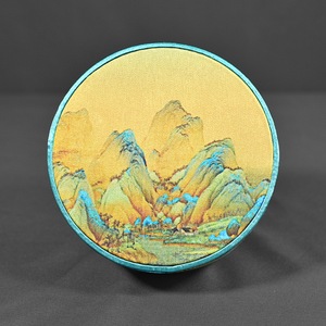 古宫文创千里江山图首饰锦盒高档手串翡翠吊坠收纳盒古风礼物空盒