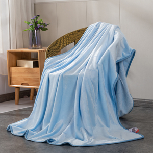 四季珊瑚绒毯子法兰绒纯色毛毯薄儿童毯床单人空调毯包邮可印logo