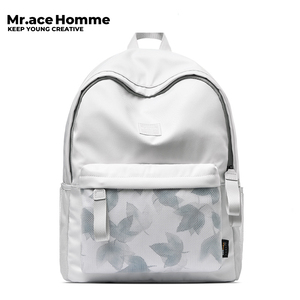 mracehomme双肩包女纯色高中学生书包韩版校园背包简约森系旅行包